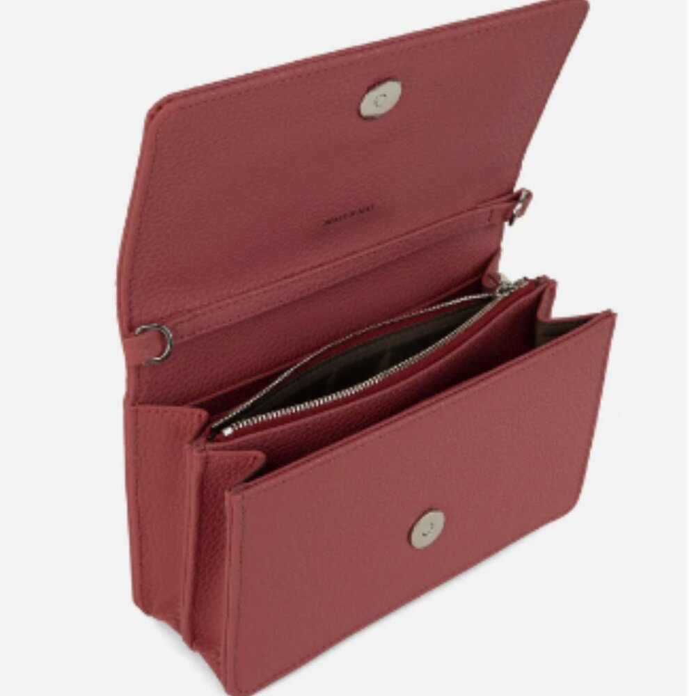 Matt & Nat BEE Vegan Leather Crossbody Bag Lychee NWT Pink Blush Rose - Picture 3 of 6